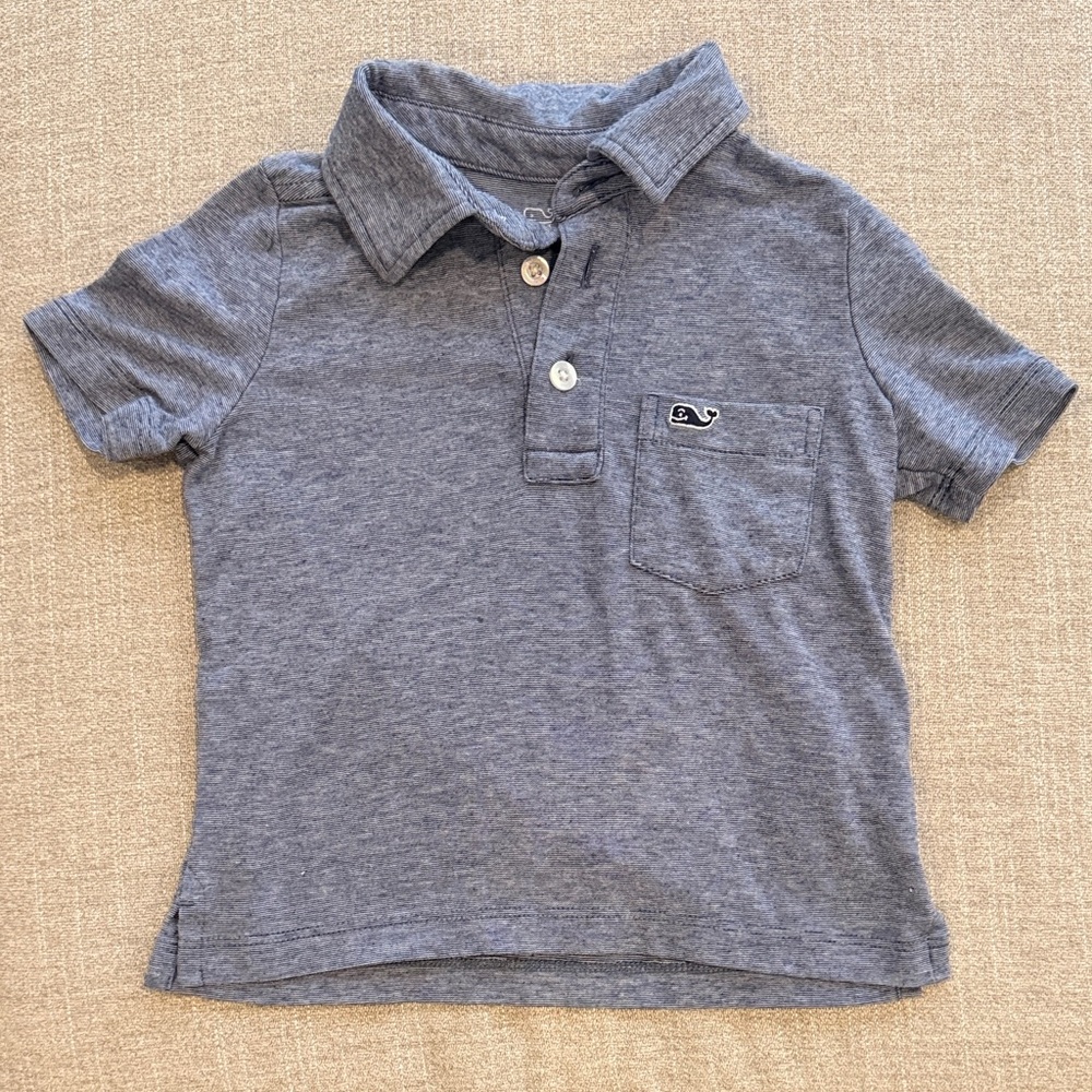 Vineyard Vines Heathered Blue Kids Polo